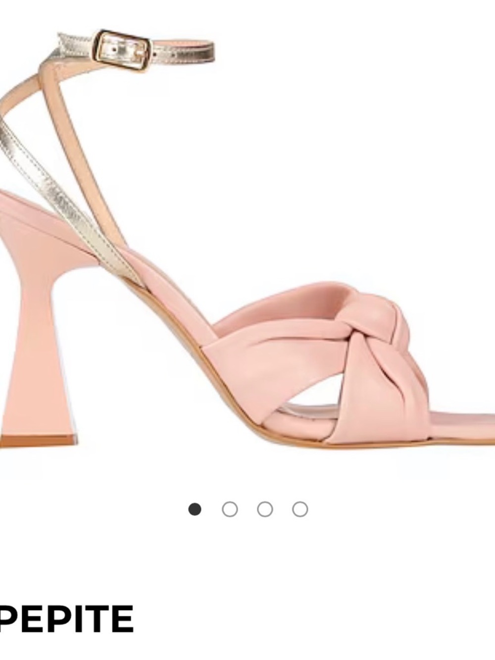 Knotted Ankle-Strap Sandal in Blush Pink with Metallic Accent